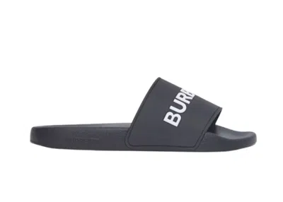 Pre-owned Burberry Logo Slides Sneakers In Black/optic White