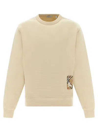 Burberry Logo Sweatshirt Beige In Neutral