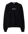 Burberry Black Logo Cotton Blend Sweatshirt In Black