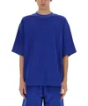 Burberry T-shirt In Spugna Di Cotone In Blue