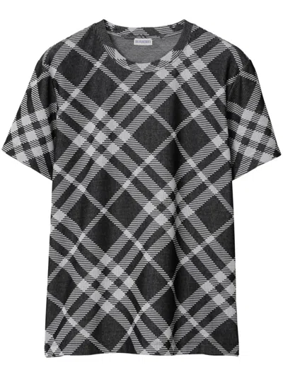 Burberry Nova Check Short-sleeve T-shirt In Blackwhite
