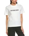 Burberry Ribbed Cotton Jersey T-shirt With Logo Print In Neutral