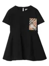 Burberry Logo-tag Cotton Dress In Black