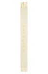 Burberry Logo Text Jacquard Reversible Alpaca & Wool Blend Fringe Scarf In Sandstone