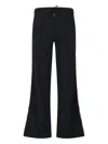 Burberry Flared Trousers With Drawstring And Side Stripe In Black
