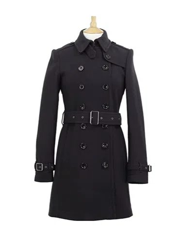 Burberry Logo Trench Coat In Black
