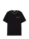 Burberry Cotton Logo T-shirt With Checkered Trim And Chest Pocket In Black