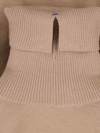 Burberry Logo Turtleneck Sweater In Flax