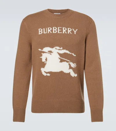 Burberry Intarsia-knit Wool And Cashmere-blend Sweater In Brown