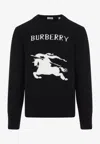 Burberry Cashmere Sweater With Bold Horse Graphic And Crew Neck