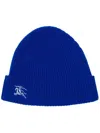 Burberry Electric Blue Cashmere Beanie Hat In Blue