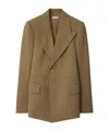 Burberry Logo Wool Blazer In Brown