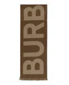 Burberry Logo Wool Scarf In Green