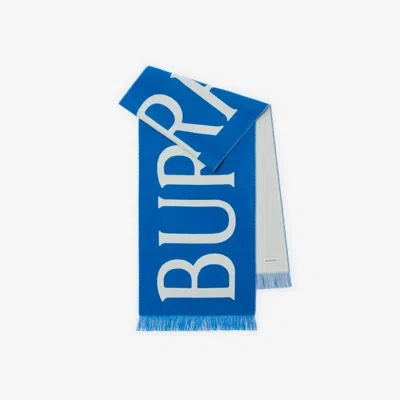 Burberry Logo Wool Scarf In Black