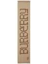 Burberry Logo Wool Scarf In Brown