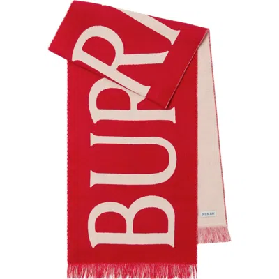 BURBERRY BURBERRY LOGO WOOL SCARF