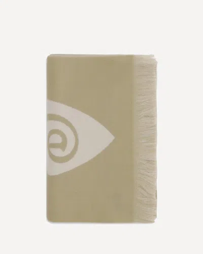 Burberry Logo Wool Scarf In Sand