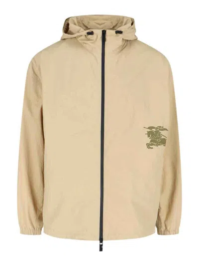 Burberry Beige Nylon Blend Jacket In Neutral