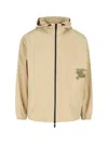 Burberry Relaxed Fit Hooded Jacket With Embroidered Detail In Cracker