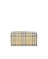Burberry Check Zip Wallet In Nude