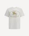 Burberry Men Beige Crewneck T-shirt With Maxi Logo On The Front In Cotton Man