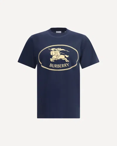 Burberry Knight Stamp Cotton T-shirt In Black