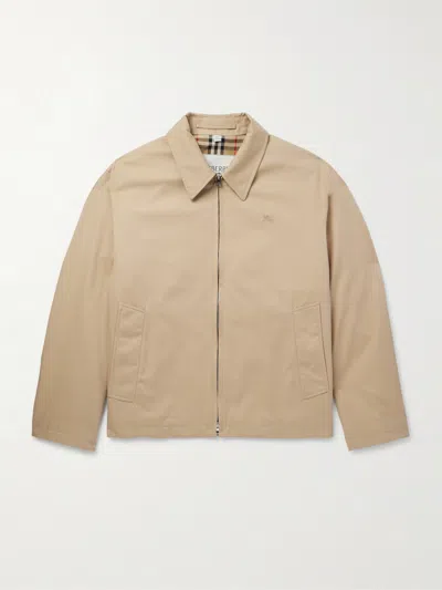 Burberry Cotton Gabardine Rain-resistant Jacket With Snap Buttons In Honey