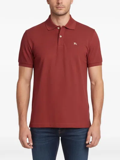 Pre-owned Burberry Logo-embroidered Polo Shirt In Red