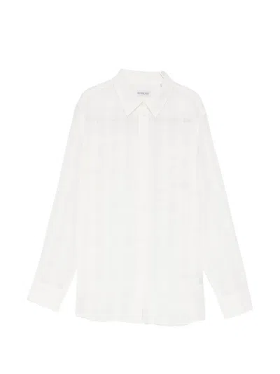 Burberry Logo-embroidered Shirt In White