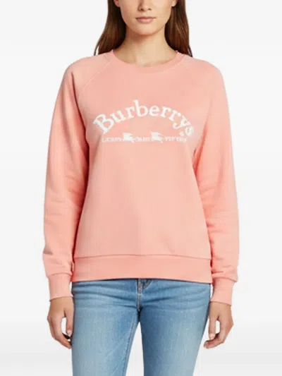 Pre-owned Burberry Logo-embroidered Sweatshirt In Pink
