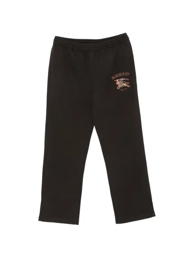 Burberry Logo-embroidered Track Trousers In Brown