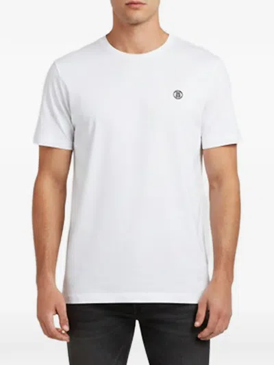 Pre-owned Burberry Logo-embroidered T-shirt In White