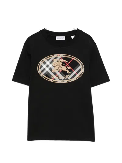 Burberry Kids' Logo-print Cotton T-shirt In Black