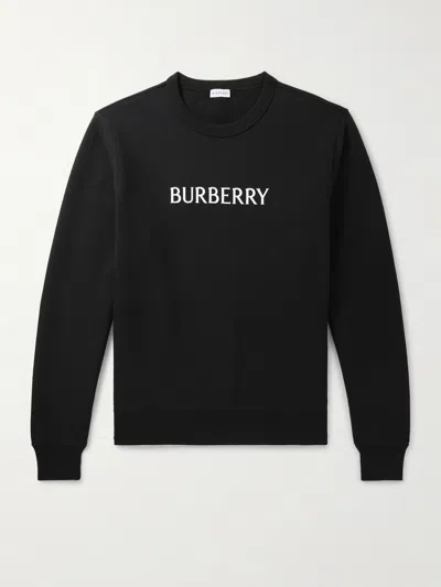 Burberry Black Slim Cotton Terry-effect Sweatshirt In Animal Print