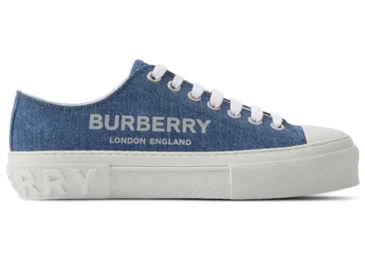 Pre-owned Burberry Logoprint Denim (women's) Sneakers In Blue