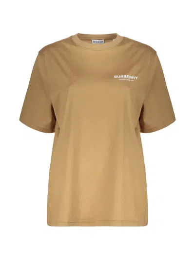 Burberry Logo-print Short-sleeve T-shirt In Brown
