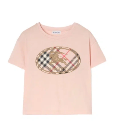 Burberry Kids' Logo-print T-shirt In Pink