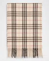 Burberry Lola Check-print Cashmere Scarf In Alabaster