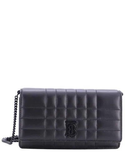 Burberry Lola Clutch On Chain Quilted Leather (authentic Pre-loved) In Blue