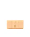 Burberry Peach Leather Lola Wallet In Nude