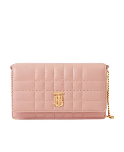 Burberry Lola Logo-plaque Crossbody Bag In Pink