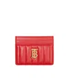 Burberry Lola Logo Plaque Quilter Cardholder In Red