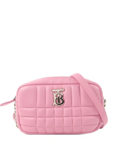 Pre-owned Burberry Lola Quilted Crossbody Bag In Pink