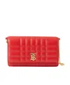 Burberry Lola Small Quilted Leather Shoulder Bag In Red