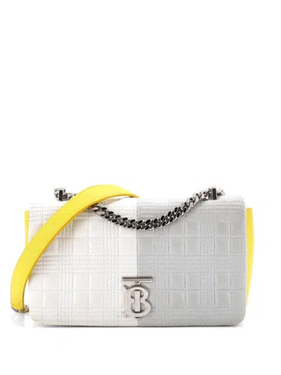 Pre-owned Burberry Lola Quilted Lambskin Small Shoulder Bag In Gray