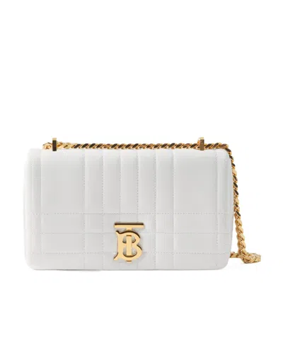 Burberry Lola Quilted Crossbody Bag In White