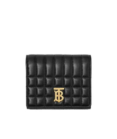 Burberry Lola Quilted Leather Wallet In Black