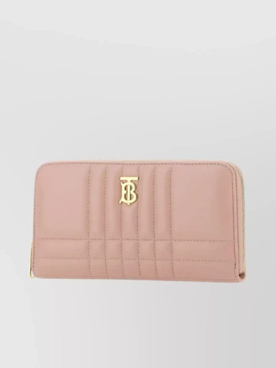 Burberry Lola Quilted Leather Wallet In Cream