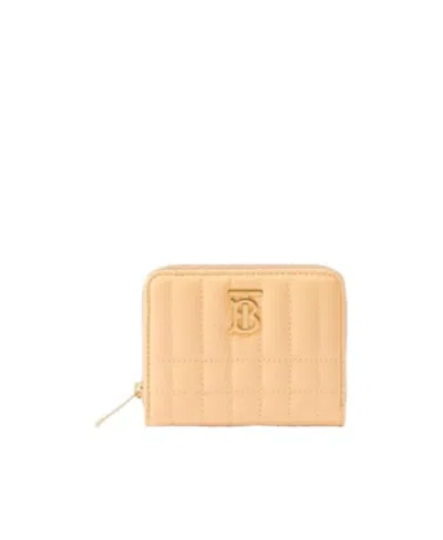 Burberry Lola Quilted Leather Wallet In Nude