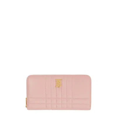Burberry Lola Quilted Leather Wallet In Nude